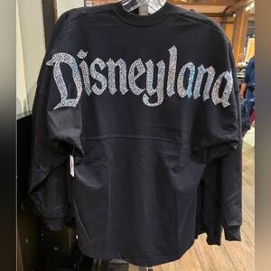 DisneyPark Disneyland Resort Black Bedazzled Rhinestone Spirit Jersey Small NWT